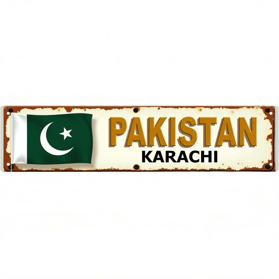 Pakistan Store Sign Decorative Tin Sign 16*4 Inches