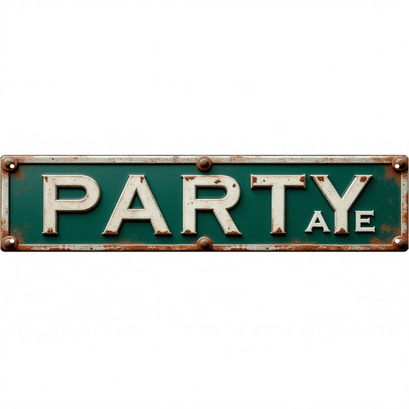 Decorative Tin Sign 16*4 Inches "Party Ave" Pool Area, Patio, Backyard Pool Zone Theme, Pool Sign, Beachy Decor