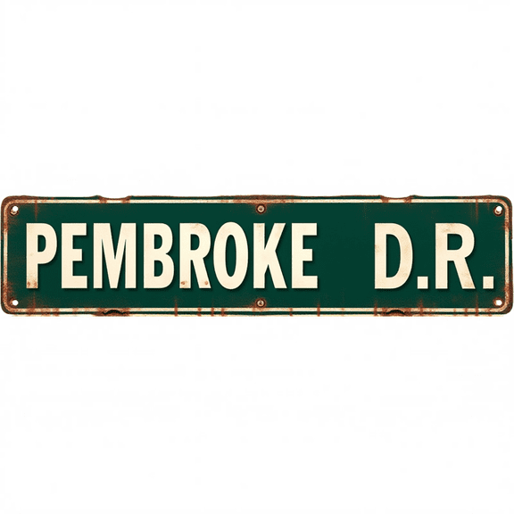 Decorative Tin Sign 16*4 Inches "Pembroke D.R." Kitchen, Dining Room, Patio Pembroke D.R. Theme, Retro Kitchen Decor, Funny Posters