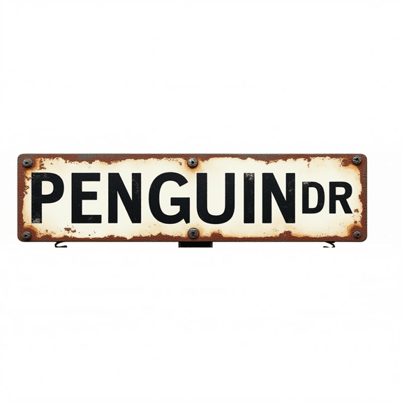 Decorative Tin Sign 16*4 Inches "Penguin Dr" Bedroom, Garage, Patio Penguin DR Theme, Funny Room Decor, Beachy Decor