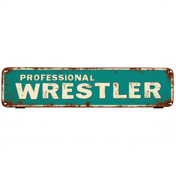 Decorative Tin Sign 16*4 Inches "Professional Wrestler" Laundry Room, Garage, Patio Professional Wrestler Theme, Laundry Decor, Garage Decor
