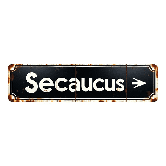 Decorative Tin Sign 16*4 Inches Secaucus Themed | Great for Bedroom, Bar, Backyard | Trippy Room Decor, Beach Theme Decor, Metal Signs for Outside