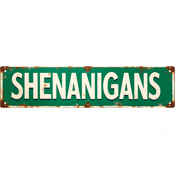 Decorative Tin Sign 16*4 Inches Shenanigans Themed Sign Graphic - Great for Bar Backyard Living Room - Includes tin signs funny room decor outdoor sign