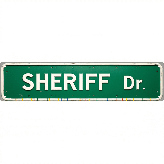 Decorative Tin Sign 16*4 Inches Sheriff Dr For Garage, Man Cave, Patio | Man Cave Decor, Mens Wall Decor, Outdoor Sign