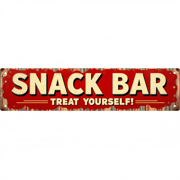Decorative Tin Sign 16*4 Inches "Snack Bar" Kitchen, Patio, Snack Bar Chips & Salsa Theme, Snack Bar Decor, Kitchen Signs