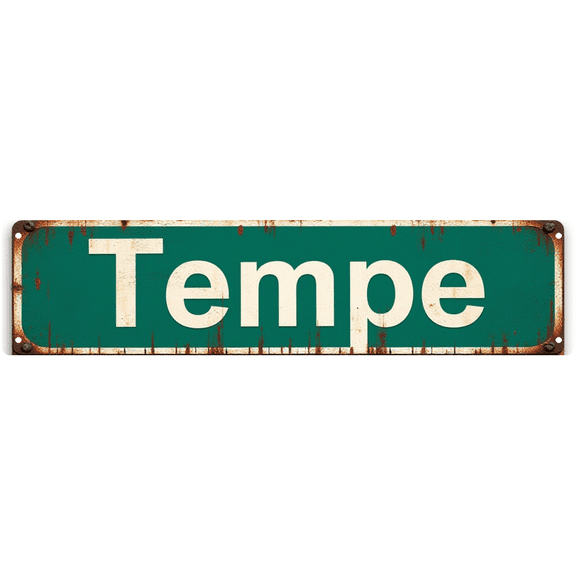 Decorative Tin Sign 16*4 Inches - Tempe Vintage Street Sign - Great for Vintage Home, Bathroom, Patio - Includes vintage decor for home, bathroom signs decor, patio signs