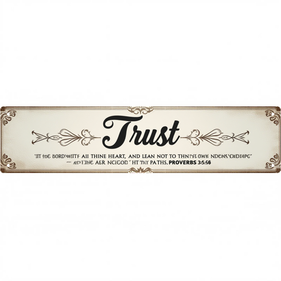 Decorative Tin Sign 16*4 Inches Trust For Office, Clinic, Patio | Medical Office Decor, Indoor Sign, Vintage Decor for Home