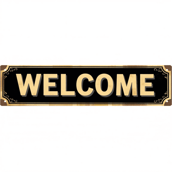 Decorative Tin Sign 16*4 Inches for Garden, P"Welcome" ond, Patio - Quack Shack Duck Decor