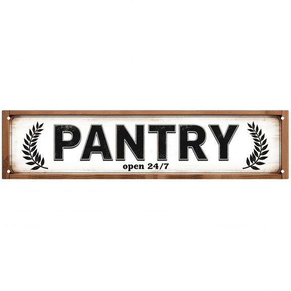 Decorative Tin Sign 16*4 Inches for Music Roo"Pantry open 24/7" m, Bedroom, Man Cave - Music Room Route 420 Decor