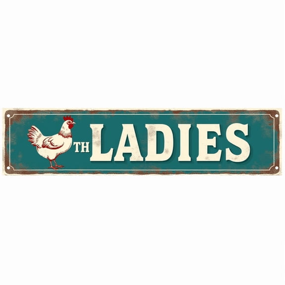 Decorative Tin Sign 16*4 Inches mLADIES Metal Plaque for Bedroom Bathroom Funny Room Decor Beachy Decor Vintage Decor