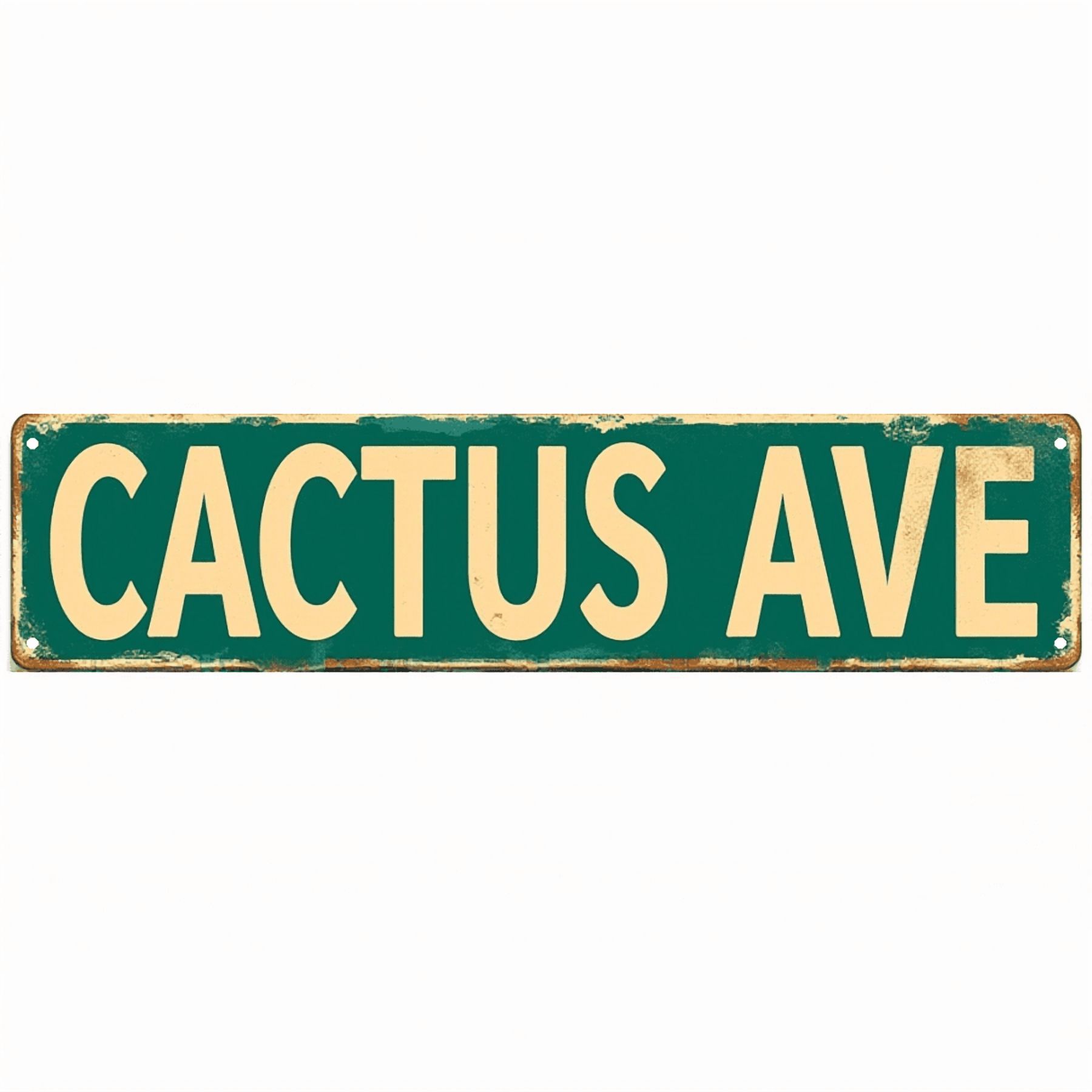 Decorative Tin Sign 16x4 Inch Cactus Ave Design - Great for Desert ...