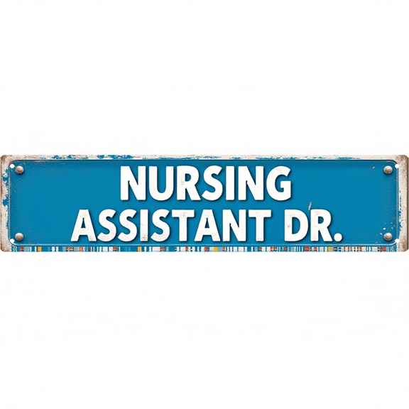 Decorative Tin Sign 16x4 Inch Nursing Assistant DR Design - Ideal for Professional Decor, Vintage Medical Decor, Outdoor Signs Office
