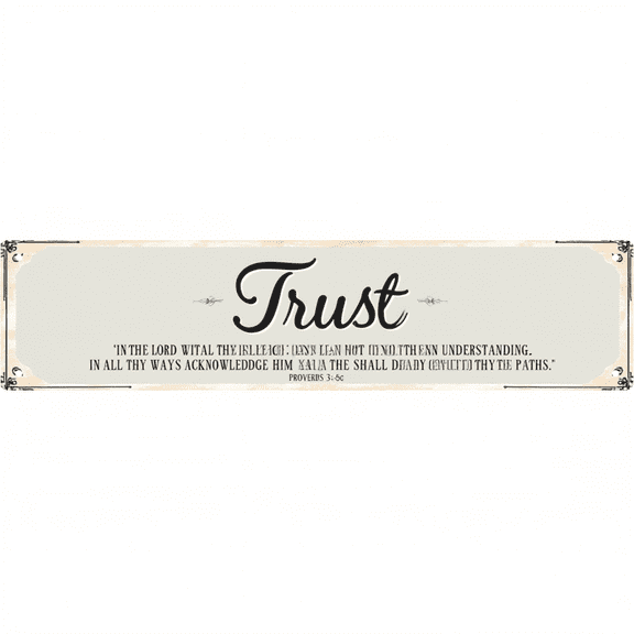 Decorative Tin Sign 16x4 Inch Trust Design - Ideal for Inspirational Decor, Vintage Motivational Decor, Outdoor Signs Bedroom Living Room
