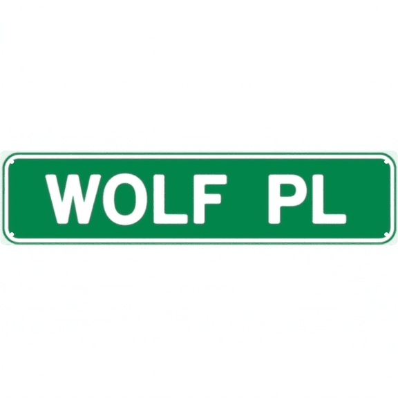 Decorative Tin Sign 16x4 Inch Wolf PL Design - Great for Wildlife Decor, Vintage Animal Decor, Outdoor Signs Backyard Patio Garage