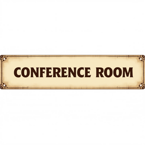 Decorative Tin Sign 16x4 Inches CONFERENCE ROOM Design - Vintage Decor, Office Decor, Wall Decor for Home Office, Study, Den