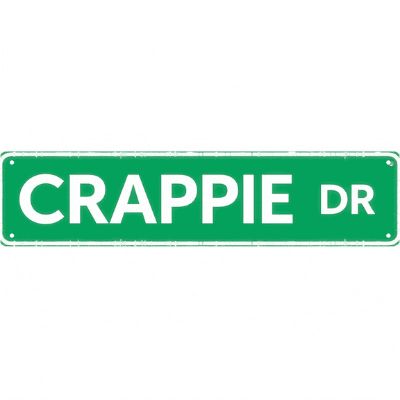 Decorative Tin Sign 16x4 Inches CRAPPIE DR Design - Fishing Decor, Vintage Signs, Outdoor Sign for Garage, Patio, Backyard