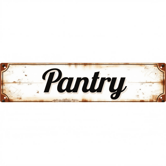 Decorative Tin Sign 16x4 Inches Pantry Design - Kitchen Signs, Laundry Decor, Vintage Home Decor for Kitchen, Pantry, Garage