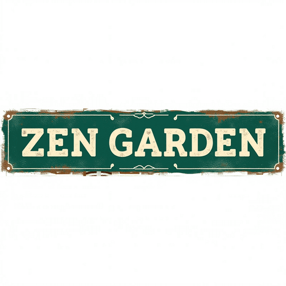 Decorative Tin Sign 16x4 Inches - ZEN GARDEN Calming Design - Suitable for Bedroom, Meditation Room, Patio - Hippie Decor, Vintage Decor, Room Decor Aesthetic