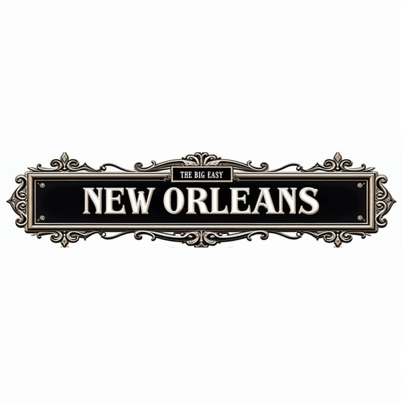 Decorative Tin Sign "NEW ORLEANS" 16x4 Inches - Vintage City Decor Outdoor Sign Beachy Decor for Home Patio Bar