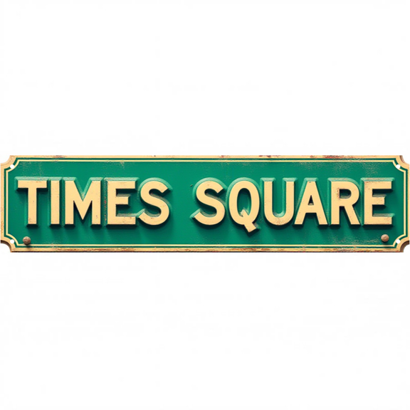 Decorative Tin Sign for Urban & Vintage Space"Times Square" s 16*4 Inches - Ideal for Living Room, Man Cave, Bedroom - Features Times Square Design, Enhances Street Signs