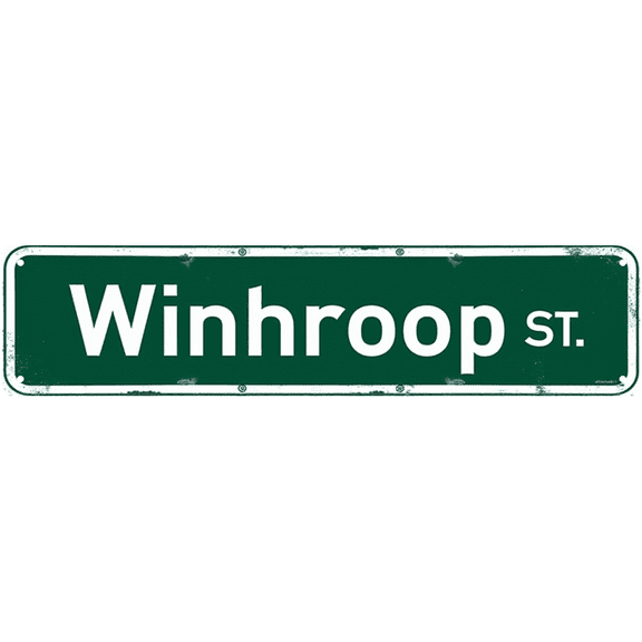 Decorative Tin Signs 16*4 Inch - Winhroop st. Urban Street Sign - For Bedroom, Living Room, Garage - street signs for bedroom, room decor men, cool stuff for your room