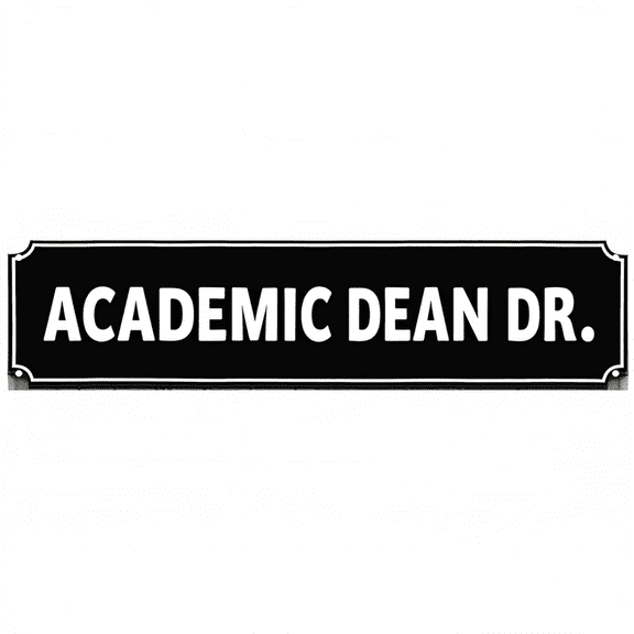 Decorative Tin Signs 16*4 Inches Academic Dean Dr. Street Sign Style for School Office, Bedroom, Patio | Street Signs for Bedroom, Unique Wall Decor, Vintage Decor for Home