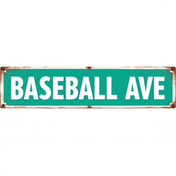 Decorative Tin Signs 16*4 Inches Baseball Ave. Street Sign Style for Bedroom, Man Cave, Patio | Street Signs for Bedroom, Mens Wall Decor, Vintage Decor for Home