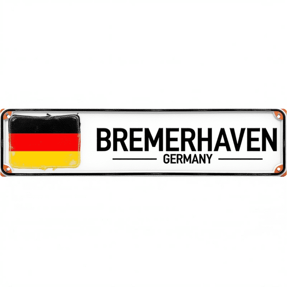 Decorative Tin Signs 16*4 Inches "Bremerhaven Germany" Vintage Room Decor, Unique Wall Decor, Outdoor Signs Ideal for Living Room, Patio, Study