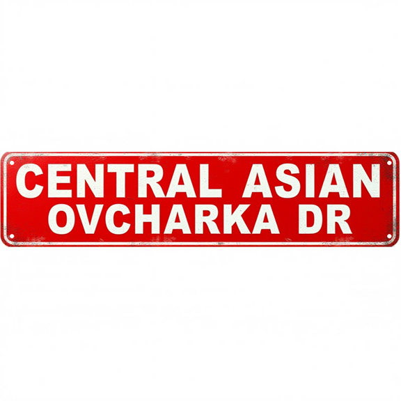 Decorative Tin Signs 16*4 Inches "Central Asian Ovcharka Dr" Perfect for Pet Room, Garage, Backyard Dog Decor, Outdoor Signs, Vintage Garden Decor