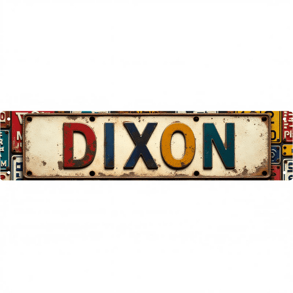 Decorative Tin Signs 16*4 Inches "Dixon" Perfect for Bedroom, Garage, Street Street Signs, Mens Wall Decor, Cool Stuff for Your Room
