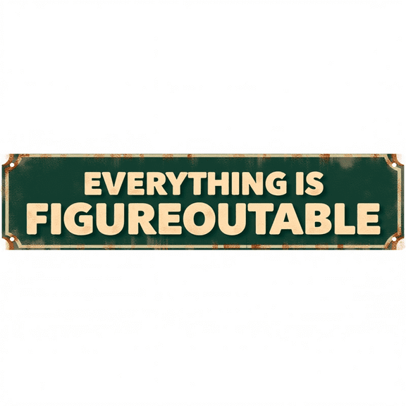 Decorative Tin Signs 16*4 Inches "Everything Is Figureoutable" Inspirational Quote Design for Bedroom, Office, Patio | Unique Wall Decor, Family Sign, Vintage Decor for Home