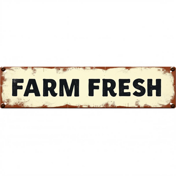 Decorative Tin Signs 16*4 Inches Farm Fresh Themed Design for Kitchen, Backyard, Patio | Retro Kitchen Decor, Farmhouse Sign, Vintage Decor for Home