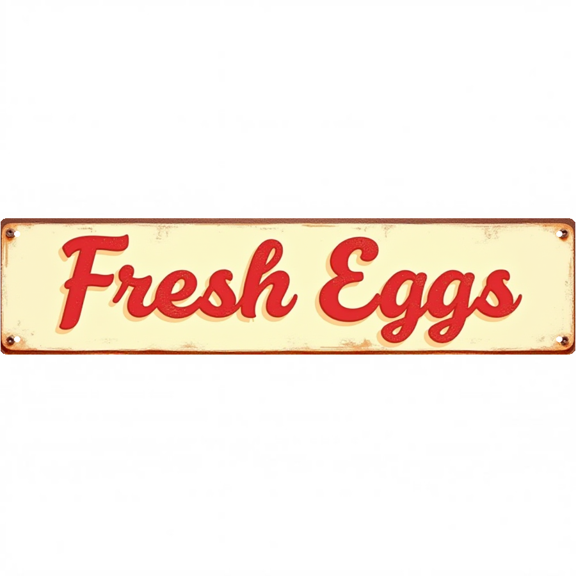 Decorative Tin Signs 16*4 Inches Fresh Eggs Themed Design for Kitchen, Backyard, Patio | Retro Kitchen Decor, Vintage Garden Decor, Outdoor Sign