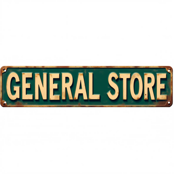 Decorative Tin Signs 16*4 Inches General Store Themed Design for Kitchen, Garage, Patio | General Store Sign, Retro Kitchen Decor, Vintage Decor for Home