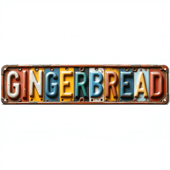Decorative Tin Signs 16*4 Inches "Gingerbread" Christmas Decor, Vintage Room Decor, Unique Wall Decor Ideal for Living Room, Entryway, Bedroom