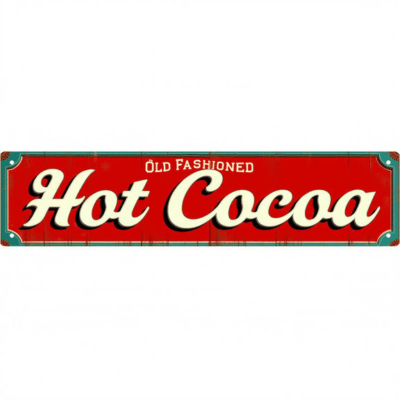 Decorative Tin Signs 16*4 Inches Hot Cocoa Themed Design for Living Room, Bedroom, Patio | Cozy Decor, Vintage Decor for Home, Family Sign