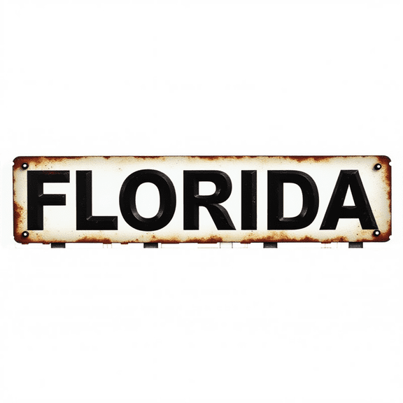 Decorative Tin Signs 16*4 Inches - Ideal for"Florida" Beach House, Patio, Bedroom | Beach Theme Decor, Outdoor Sign, Beachy Decor