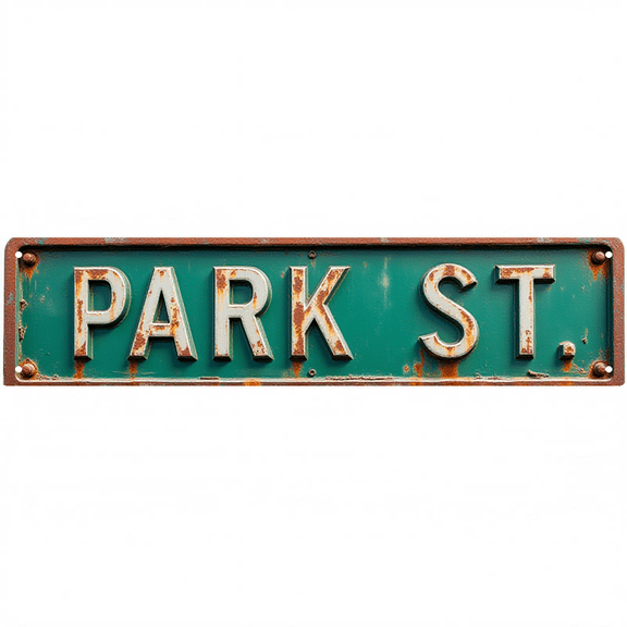 Decorative Tin Signs 16*4 Inches - Ideal for"Park St" Bedroom, Man Cave, Lounge | Stoner Room Decor, Weed Accessories, Funny Signs