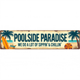 thumbnail image 1 of Decorative Tin Signs 16*4 Inches - Ideal for"Poolside Paradise" Poolside, Patio, Bar | Pool Sign, Beachy Decor, Outdoor Sign, 1 of 4