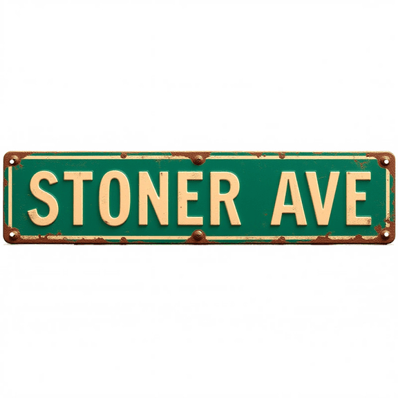 Decorative Tin Signs 16*4 Inches - Ideal for"Stoner Ave" Lounge, Man Cave, Patio | Funny Room Decor, Man Cave Accessories, Cool Stuff for Your Room