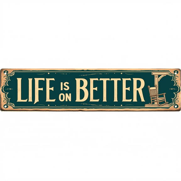 Decorative Tin Signs 16*4 Inches "Life is Better" Playful Life Is Better At The Bay ADHD Ave Decor for Bedroom Patio