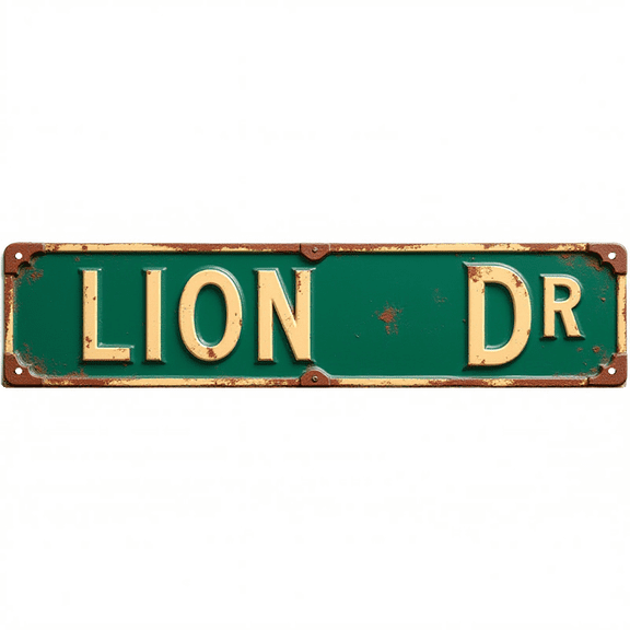 Decorative Tin Signs 16*4 Inches "Lion Dr" Majestic Lion DR Decor for Man Cave Bedroom Patio