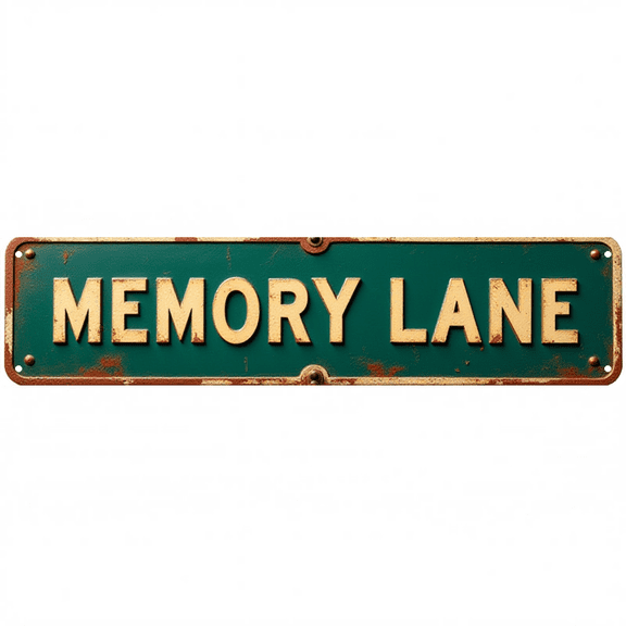 Decorative Tin Signs 16*4 Inches "Memory Lane" Vintage Room Decor, Retro Signs, Unique Wall Decor Ideal for Bedroom, Living Room, Garage, Man Cave