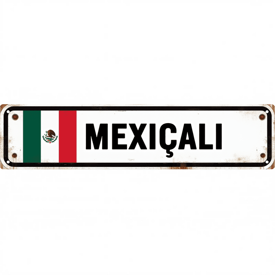 Mexicali Sign Decorative Tin Signs 16*4 Inches