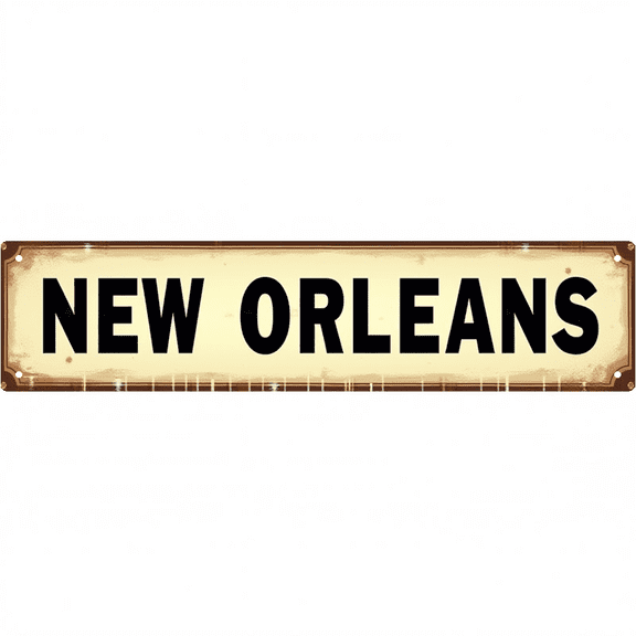 Decorative Tin Signs 16*4 Inches "New Orleans" Vintage New Orleans Decor for Living Room Bedroom Patio