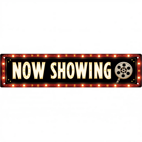 Decorative Tin Signs 16*4 Inches "Now Showing" Movie Themed Design for Movie Room, Home Bar, Living Room | Movie Room Decor, Movie Theater Decor, Funny Posters