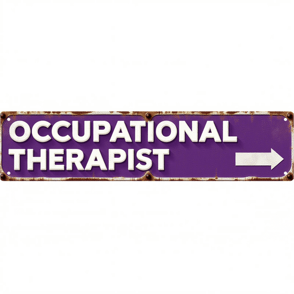 Decorative Tin Signs 16*4 Inches "Occupational Therapist Arrow" Home Office Decor, Vintage Room Decor, Unique Wall Decor Ideal for Home Office, Study, Living Room
