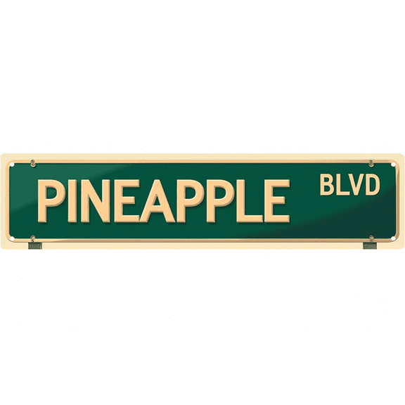 Decorative Tin Signs 16*4 Inches Pineapple Blvd Street Sign Style for Beach House, Bedroom, Patio | Beach Theme Decor, Beachy Wall Decor, Street Signs for Bedroom