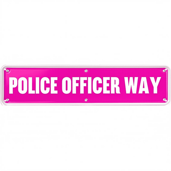 Decorative Tin Signs 16*4 Inches "Police Officer Way" Street Signs for Bedroom, Police Theme Decor, Mens Wall Decor Ideal for Bedroom, Man Cave, Garage, Office