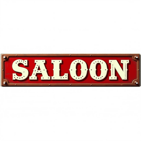 Decorative Tin Signs 16*4 Inches "Saloon" Vintage Bar Decor, Saloon Decor, Man Cave Decor Ideal for Home Bar, Man Cave, Garage, Living Room